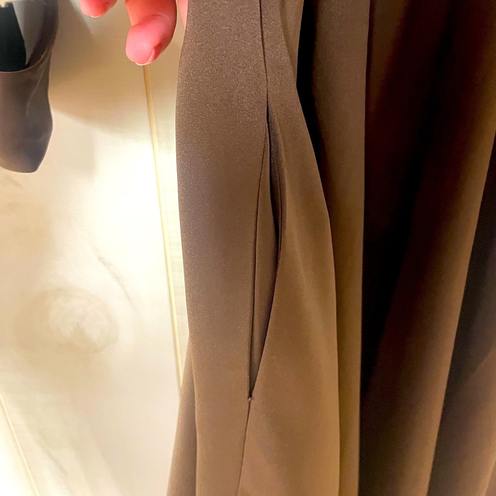 Vintage Vera Maxwell Speed Suit Black Brown Long Cuff Sleeve Full Length Dress L - Picture 5 of 5
